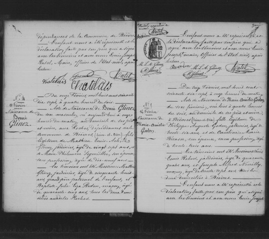 BIEVRES. Naissances, mariages, décès : registre d'état civil (1877-1881). 