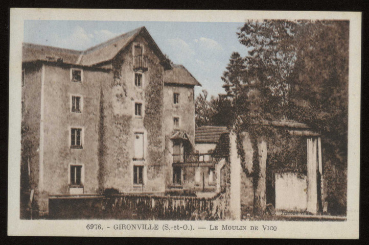 GIRONVILLE-SUR-ESSONNE. - Le moulin de Vicq. Photo-Edition, colorisée. 