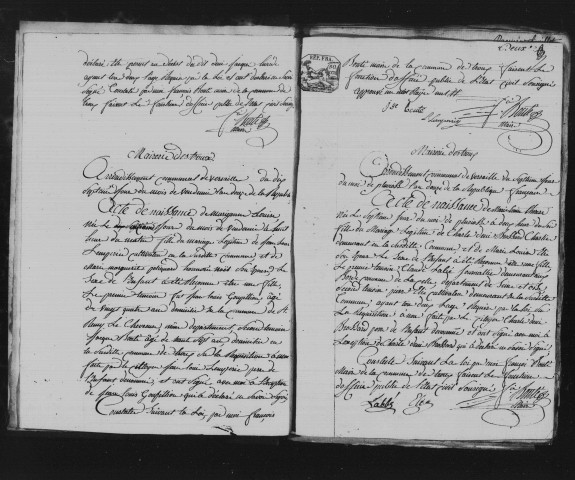 BOULLAY-LES-TROUX. Naissances, mariages, décès : registre d'état civil (an XII-1816). 