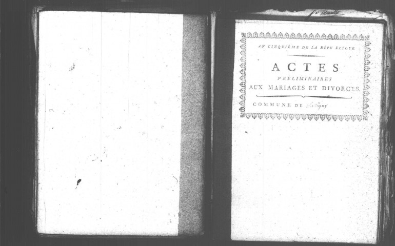 SAVIGNY-SUR-ORGE. Naissances, mariages, décès : registre d'état civil (1793-an VI). 