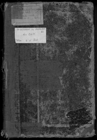 SAINT-GERMAIN-LES-ARPAJON. - Matrice des propriétés bâties et non bâties : folios 1 à 801 [cadastre rénové en 1942]. 