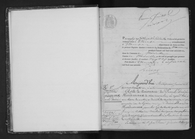 MEREVILLE . Naissances : registre d'état civil (1861-1875). 