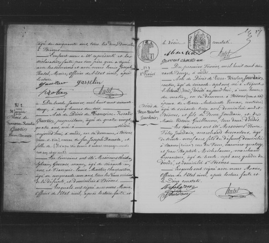BIEVRES. Naissances, mariages, décès : registre d'état civil (1872-1876). 