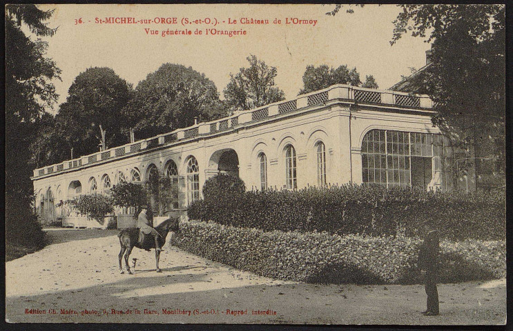 LONGPONT-SUR-ORGE. - Lormoy. Le château : vue générale de l'orangerie (1912).