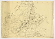 Fonds de plan topographique régulier de MORSANG-SUR-ORGE dressé et dessiné par L. POUSSIN géomètre, vérifié par M. GILLET, ingénieur, feuille 1, 1945. Ech. 1/2.000. N et B. Dim. 0,74 x 1,05. [mauvais état]. 