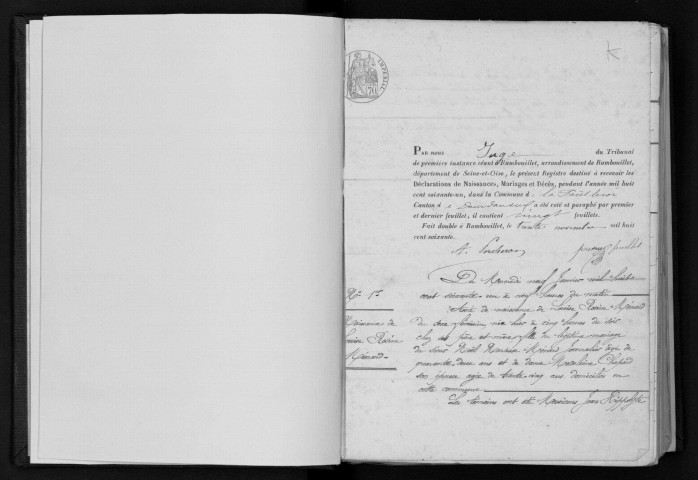 FORET-LE-ROI (LA). Naissances, mariages, décès : registre d'état civil (1861-1874). 