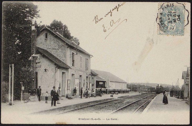 Etrechy.- La gare (mai 1904). 
