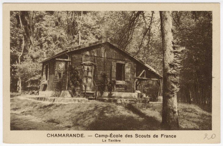 CHAMARANDE. - Camp-école des scouts de France, la tanière, sépia. 