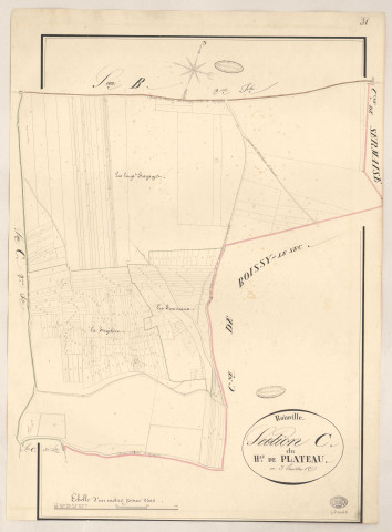 ROINVILLE-SOUS-DOURDAN. - Section C : Hameau de Plateau (le), 1ère feuille.