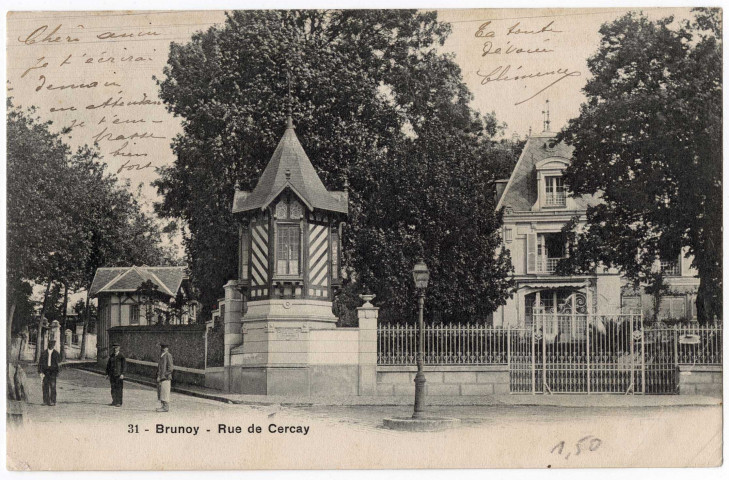 BRUNOY. - Rue de Cercay, Bréger, 1904, 7 lignes, 10 c, ad. 