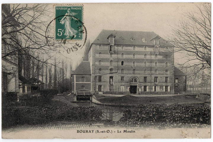BOURAY-SUR-JUINE. - Le moulin, 1914, 3 mots, 5 c, ad. 