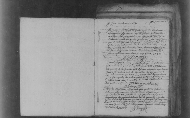 LEUVILLE-SUR-ORGE. Paroisse Saint-Jean-Baptiste : Baptêmes, mariages, sépultures : registre paroissial (1751-1761). 