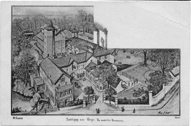 SAVIGNY-SUR-ORGE. - Les bâtiments de la nouvelle brasserie (d'après dessin de Max Schott. 