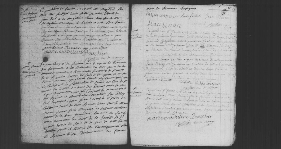 BOURAY-SUR-JUINE. Paroisse Saint-Pierre : Baptêmes, mariages, sépultures : registre paroissial (1778-1792). 