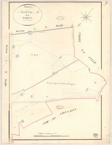 TIGERY. - Section A : Forêt (la), 2e feuille. 