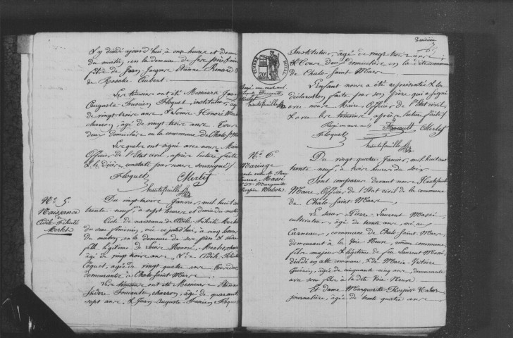 CHALO-SAINT-MARS. Naissances, mariages, décès : registre d'état civil (1839-1850). 