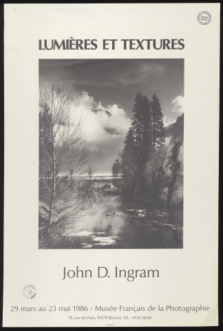 BIEVRES.- Lumières et Textures, John D. Ingram, Musée de la photographie, 29 mars-23 mai 1986. 