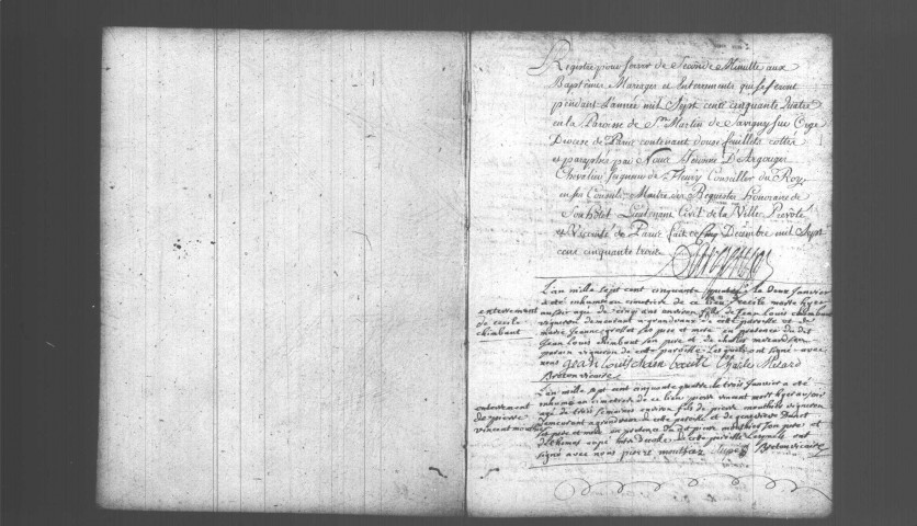 SAVIGNY-SUR-ORGE. Paroisse Saint-Martin : Baptêmes, mariages, sépultures : registre paroissial (1754-1762). 