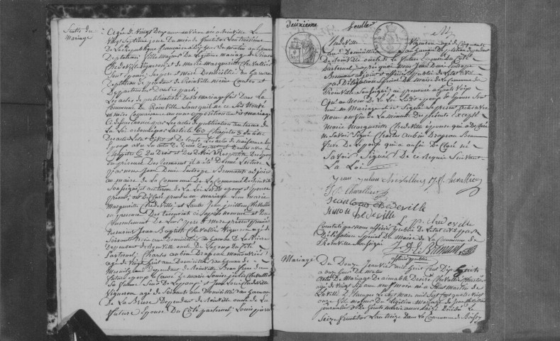 ROINVILLE-SOUS-DOURDAN. Naissances, mariages, décès : registre d'état civil (1818-1826). 