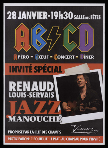 VARENNES-JARCY.- Jazz manouche : Renaud Louis-Servais, Salle des fêtes, 28 janvier 2012. 