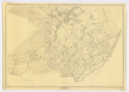 Plan topographique régulier de VERRIERES-LE-BUISSON (feuille sud) dressé et dessiné par L. LEMAIRE, géomètre-expert, vérifié par M. AMBROISE, ingénieur-géomètre, feuille 2, Ministère de la Reconstruction et de l'Urbanisme, 1945. Ech. 1/2.000. N et B. Dim. 0,74 x 1,04. 