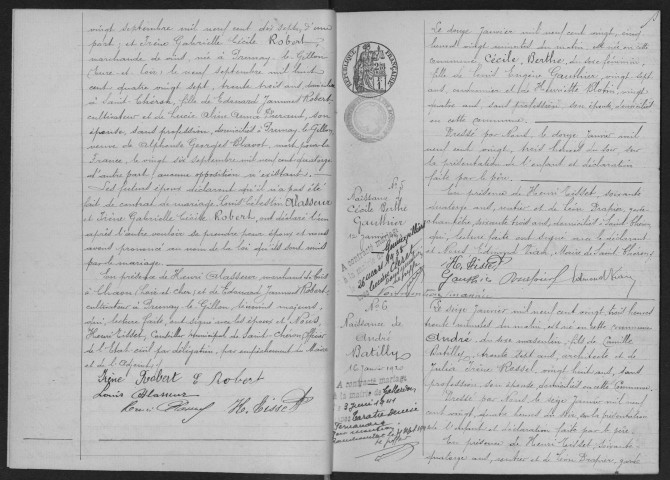 SAINT-CHERON. - Naissances, mariages, décès : registre d'état civil.