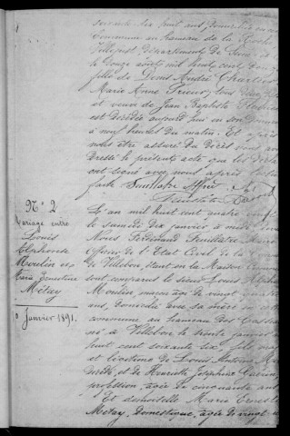 VILLEBON-SUR-YVETTE. Naissances, mariages, décès : registre d'état civil (1891). 