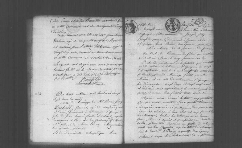 CROSNE. Naissances, mariages, décès : registre d'état civil (1827-1841). 