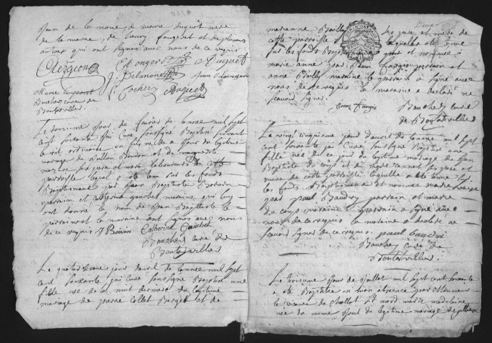 BOUTERVILLIERS - Registres paroissiaux. - Registre des baptêmes et des mariages (1760 - 1784). 