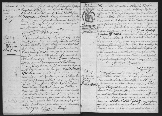 MEREVILLE.- Décès : registre d'état civil (1891-1905). 