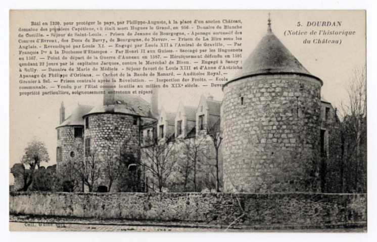 DOURDAN. - Historique du château. Collection Guine. 
