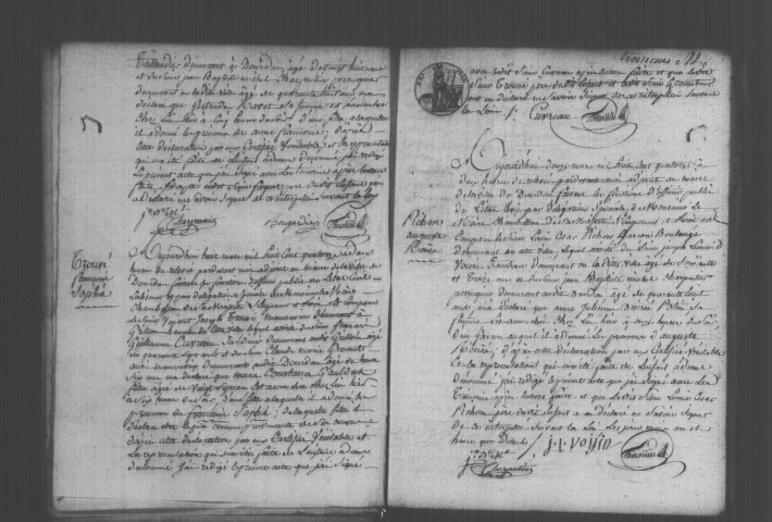DOURDAN. Naissances, mariages, décès : registre d'état civil (1814-1815). 
