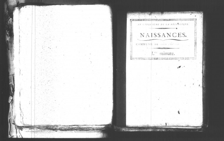 EPINAY-SUR-ORGE. Naissances, mariages, décès : registre d'état civil (an V-an X). [mariages (an VII et les six premiers mois de l'an VIII), voir 4E2130-2131]. 