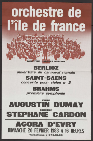 EVRY. - Concert : orchestre de l'Ile-de-France, Agora d'Evry, 20 février 1983. 
