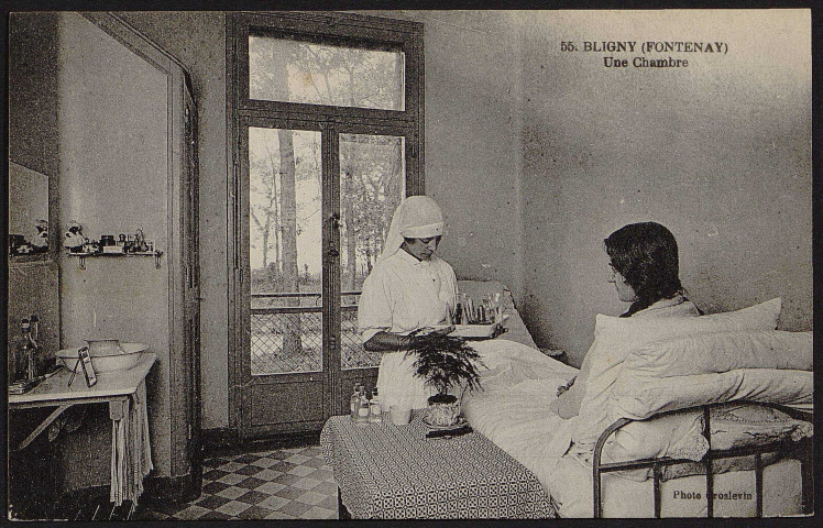Briis-sous-Forges.- Sanatorium de Bligny : une chambre du bâtiment Fontenay [1904-1930]. 