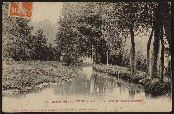 SAINT-MICHEL-SUR-ORGE.- Les bords de l'Orge à Longpont (20 juillet 1915).