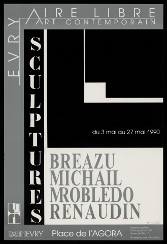 EVRY. - Exposition de sculptures : Breazu, Michail, Mrobledo, Renaudin, 3 mai-27 mai 1990. 