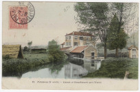 PALAISEAU. - Lavoir et blanchisserie sur l'Yvette [Editeur Bourdier, 1903, timbre à 10 centimes, coloriée]. 