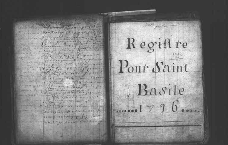 ETAMPES. Paroisse Saint-Basile : Baptêmes, mariages, sépultures : registre paroissial (1736-1745). 