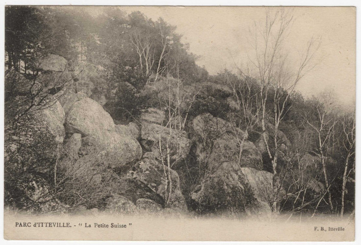 ITTEVILLE. - Les roches du parc d'Itteville. FB, 7 lignes, 10 c, ad. 