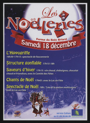 COURCOURONNES.- Les Noëlleries : spectacle de fauconnerie, chants de Noël, spectacle de Noël, Ferme du Bois Briard, 18 décembre 2010. 