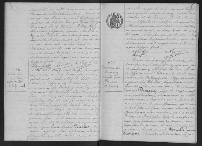 BRETIGNY-SUR-ORGE.- Naissances, mariages, décès : registre d'état civil (1913-1914). 