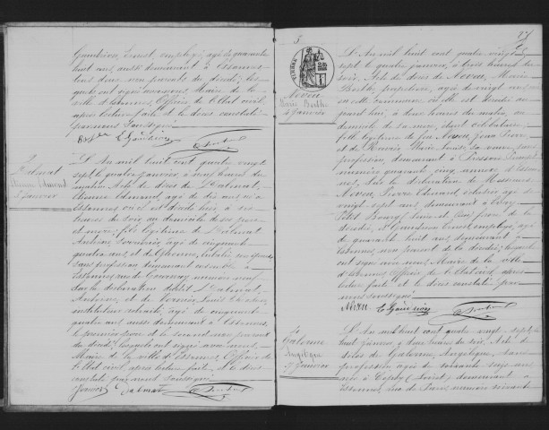 ESSONNES. Décès : registre d'état civil (1887). 