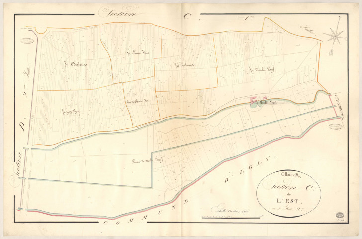 OLLAINVILLE. - Section C : Est (l'), 3e feuille. 