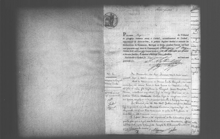 SAVIGNY-SUR-ORGE. Naissances, mariages, décès : registre d'état civil (1847-1852). 