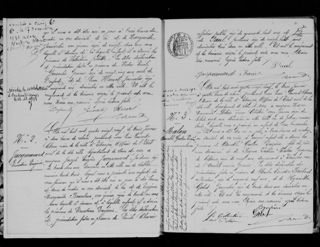 ETAMPES. Naissances : registre d'état civil (1889). 