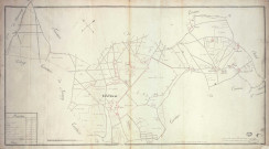 FONTENAY [LES-BRIIS]. - Plans d'intendance. Plan noir et blanc, dressé par SCHMID, Ech.1/100 perches, Dim. 100 x 55 cm. 