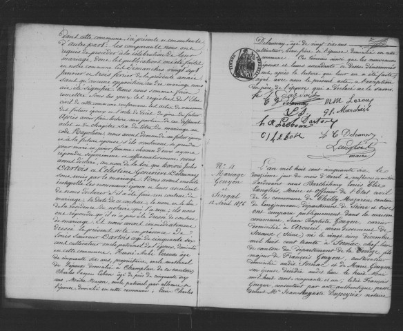 CHILLY-MAZARIN. Naissances, mariages, décès : registre d'état civil (1856-1869). 