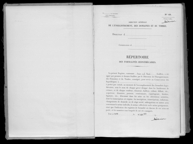 Conservation des hypothèques de CORBEIL. - Répertoire des formalités hypothécaires, volume n° 702 : A-Z (registre ouvert en 1950). 