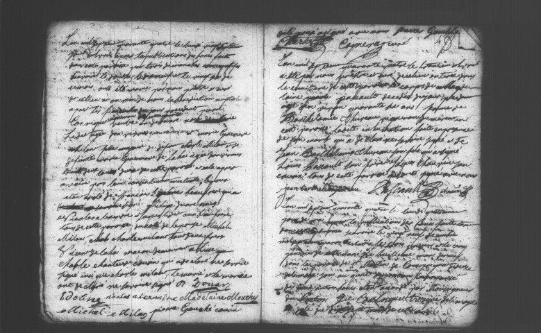 ECHARCON. Paroisse Saint-Martin : Baptêmes, mariages, sépultures : registre paroissial (1692-1743). [Lacunes : B.M.S. (1715-1736)]. 